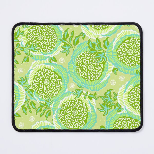 Item preview, Stylized peonies, Light blue on green background designed and sold by Alex  Blud.