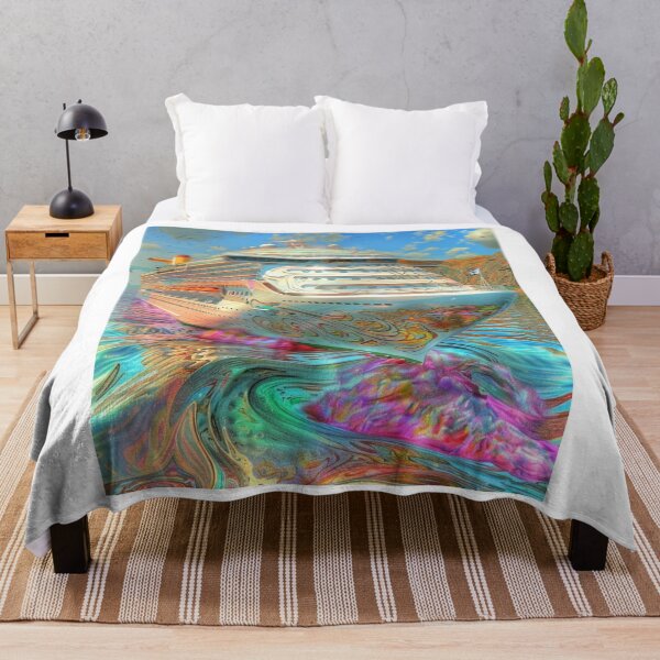 Item preview, Psychedelic Cruise: Vibrant Ship Art designed and sold by lwebb5479.