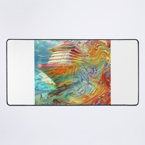 Item preview, Fantasy Cruise: Psychedelic Ship on Colorful Waves designed and sold by lwebb5479.