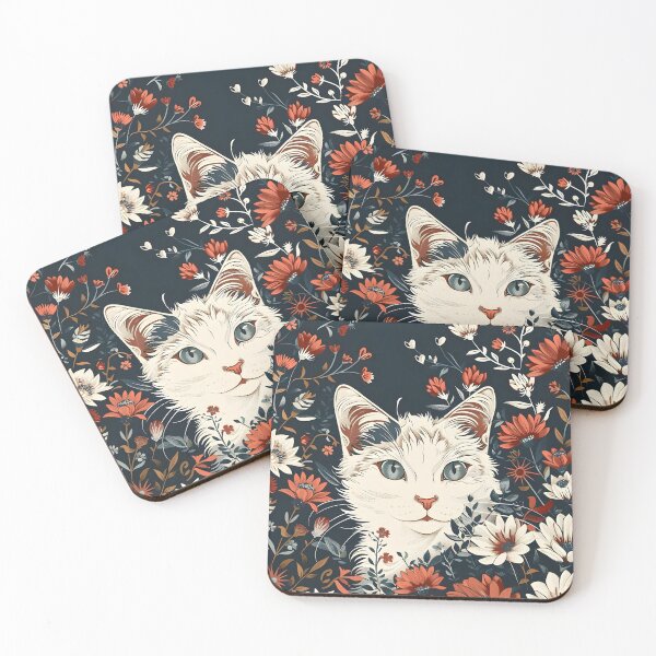 Item preview, Cat in flowers designed and sold by HappyStickBike.