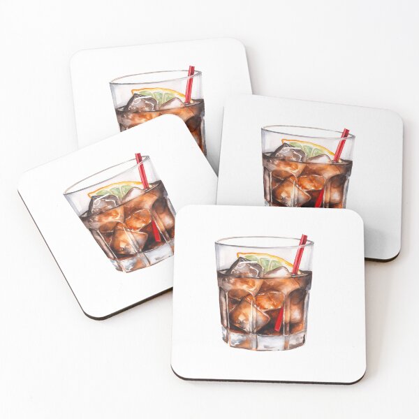 Artikelvorschau, Water color drawing of a whisky coke entworfen und verkauft von LazyOtterPrints.