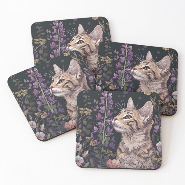Item preview, Cat in flowers designed and sold by HappyStickBike.