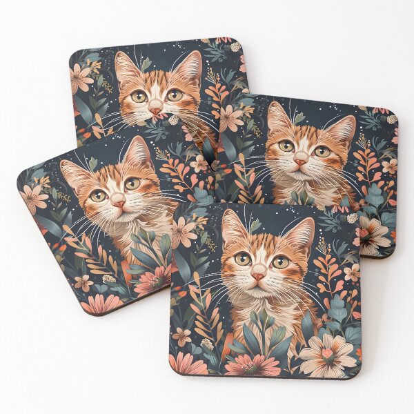 Item preview, Cat in flowers designed and sold by HappyStickBike.