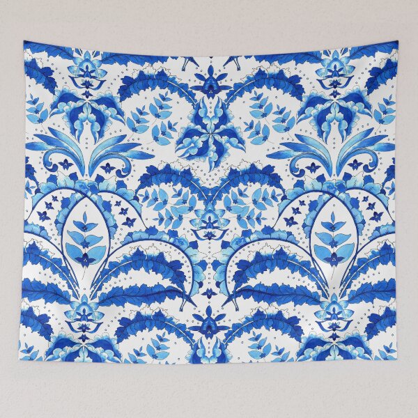 Item preview, Winter flowering, Blue on white background designed and sold by Alex  Blud.