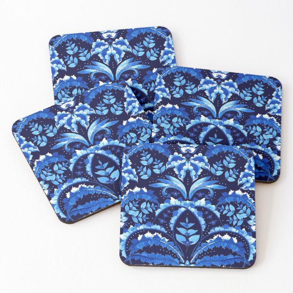 Item preview, Winter flowering, Blue on black background designed and sold by Alex  Blud.