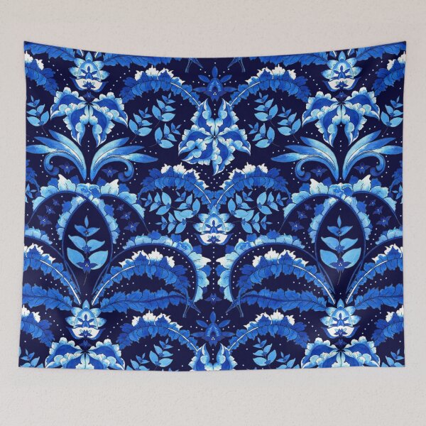 Item preview, Winter flowering, Blue on black background designed and sold by Alex  Blud.