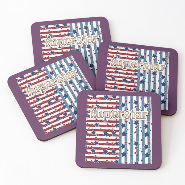 Item preview, Pattern in stripes and stars and inscription *Superstar* designed and sold by fuzzyfox.