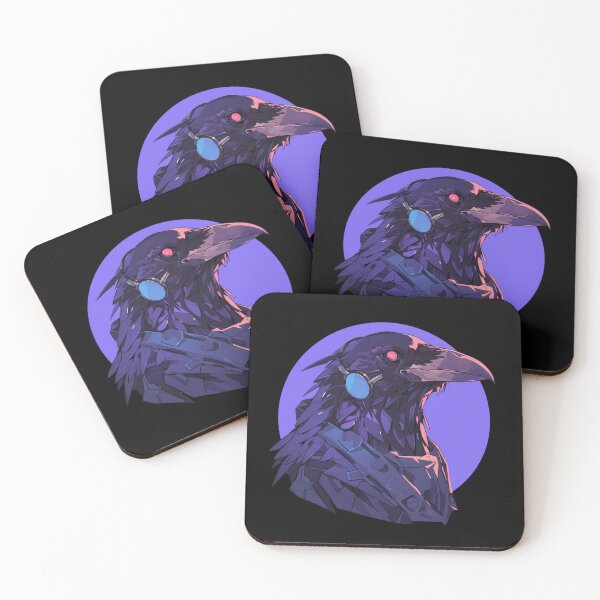Artikelvorschau, Cyber Raven / Rabe / Cooles Tier / Cyber Animal / Zukünftige Tierkunst / Tierkrieger / Niedliche Tierkunst / Ästhetische Gaming-Aufkleber entworfen und verkauft von SMARTKIT DESIGNAGENCY.