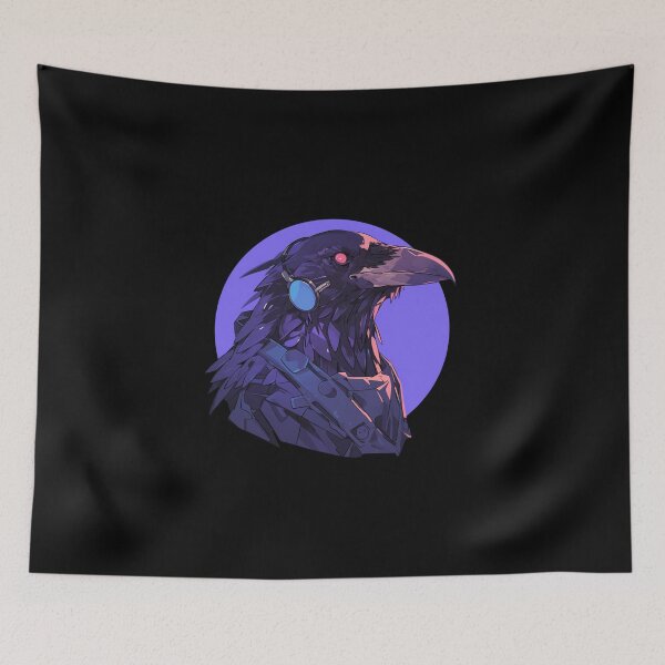 Artikelvorschau, Cyber Raven / Rabe / Cooles Tier / Cyber Animal / Zukünftige Tierkunst / Tierkrieger / Niedliche Tierkunst / Ästhetische Gaming-Aufkleber entworfen und verkauft von SMARTKIT DESIGNAGENCY.