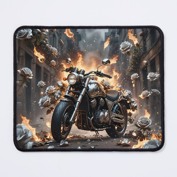 Item preview, The motorcycle and silver roses designed and sold by Marcu Ioachim.