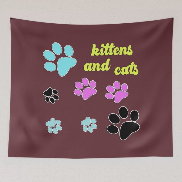 Item preview, Pattern with different color pet paws designed and sold by fuzzyfox.