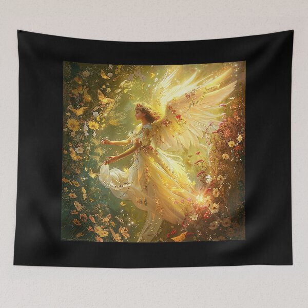 Item preview, Glorious Flower Angel with Butterflies designed and sold by Tees-and-Trends.