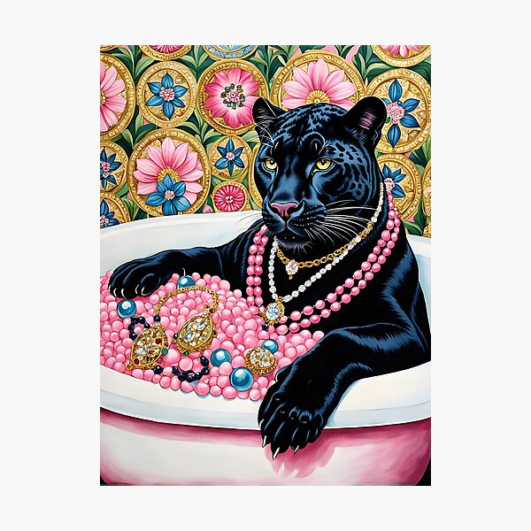 Item preview, Bejewelled Black Panther, Fuschia, Pink designed and sold by Michael Lagcao.