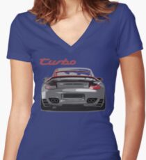 Porsche 997 Turbo Women's Fitted V-Neck T-Shirt