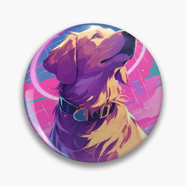 Item preview, Retro Neon Golden Retriever Angel designed and sold by Christian Weiss.
