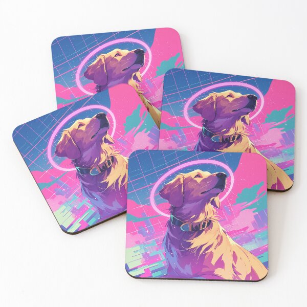 Item preview, Retro Neon Golden Retriever Angel designed and sold by Christian Weiss.