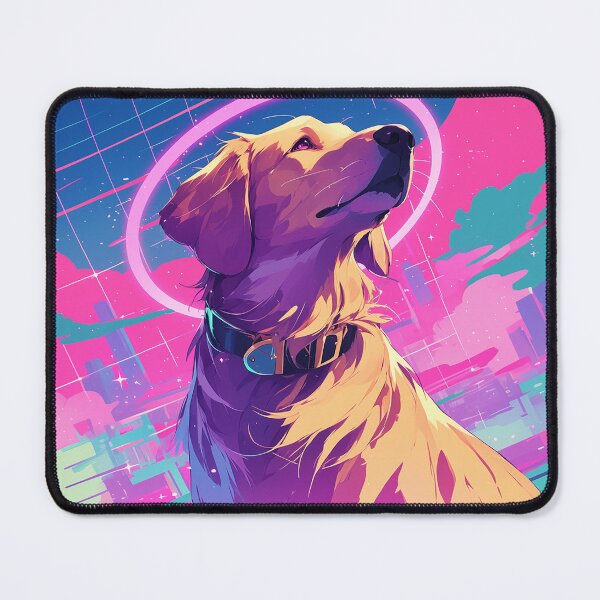 Item preview, Retro Neon Golden Retriever Angel designed and sold by Christian Weiss.