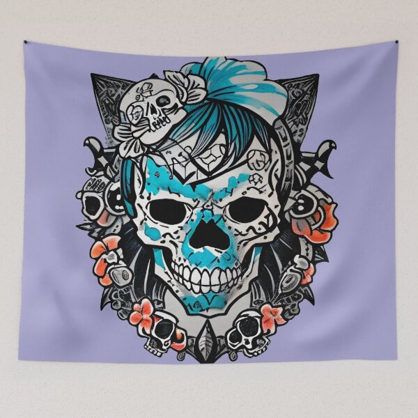 Item preview, Floral Skulls - Summer Alt Girl designed and sold by MadnessEnvelope.