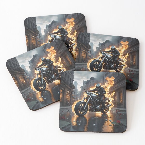 Item preview, Brave motorcyclist through flames designed and sold by Marcu Ioachim.