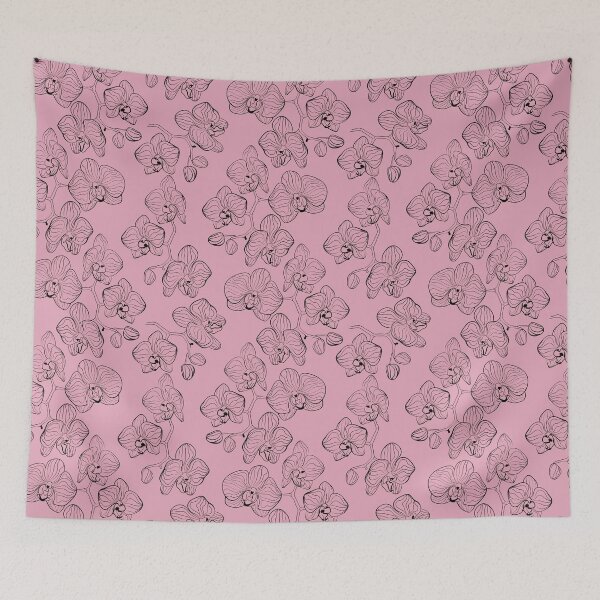 Item preview, The contours of orchids . pink background .  designed and sold by fuzzyfox.