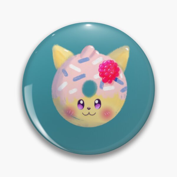 Item preview, Raspberry drizzle doughnut kitty designed and sold by KawaiiFoods.