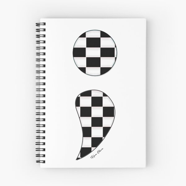 Item preview, Semicolon black and white squares designed and sold by Hen-C-Art.