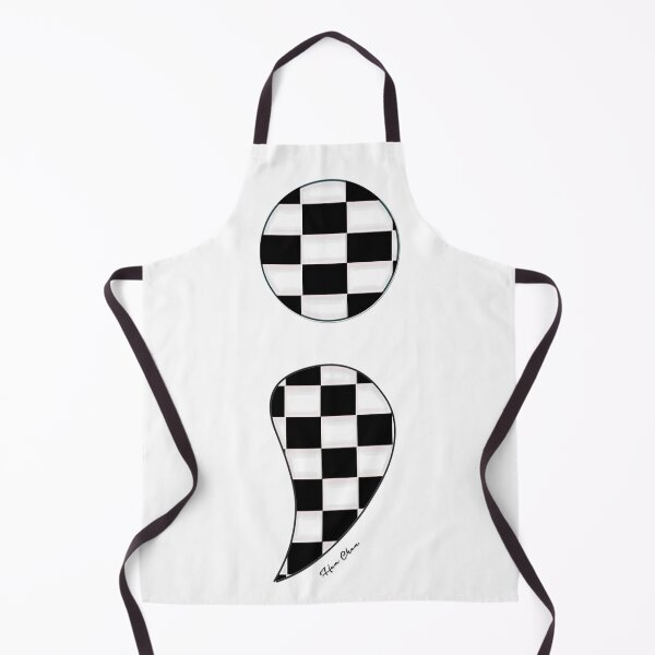 Item preview, Semicolon black and white squares designed and sold by Hen-C-Art.