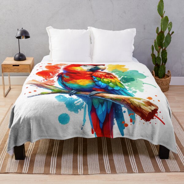 Aperçu de l'œuvre Perroquet vibrant aquarelle créée et vendue par InsanseCreation.