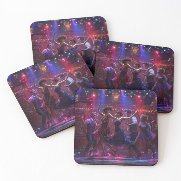 Item preview, vibrant dance scene in a lively, colourful ballroom designed and sold by Love-Light-Bite.