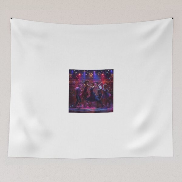 Item preview, vibrant dance scene in a lively, colourful ballroom designed and sold by Love-Light-Bite.