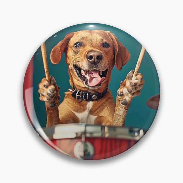 Item preview, DOG-ON GOOD! Dog Playing Drums designed and sold by Tees-and-Trends.
