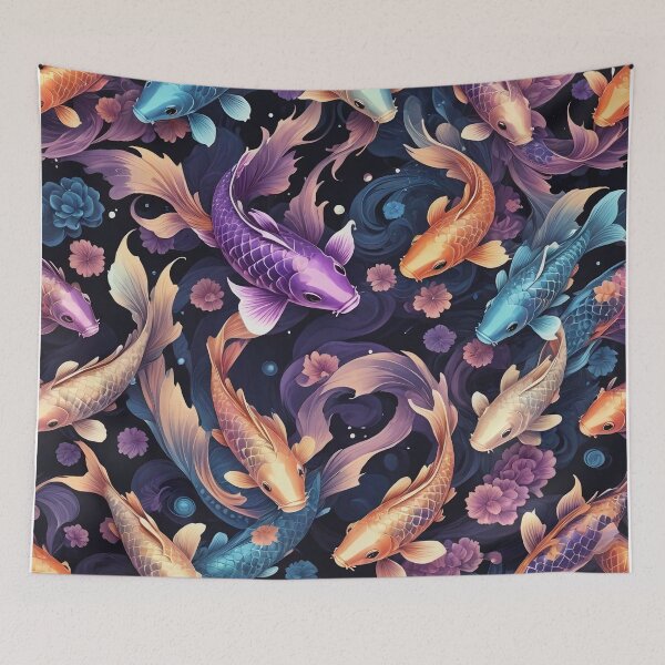 Item preview, Multicolored Exotic Fish Aquarium with Flowers designed and sold by redask2me.