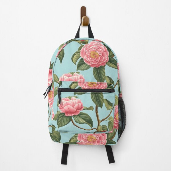 Item preview, Camellia flowers on light turquoise designed and sold by SophieClimaArt.