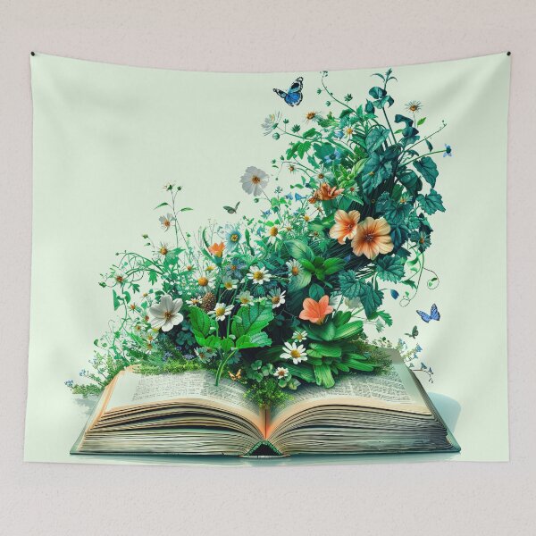 Artikelvorschau, Blumen wachsen aus Buch entworfen und verkauft von aleezon.