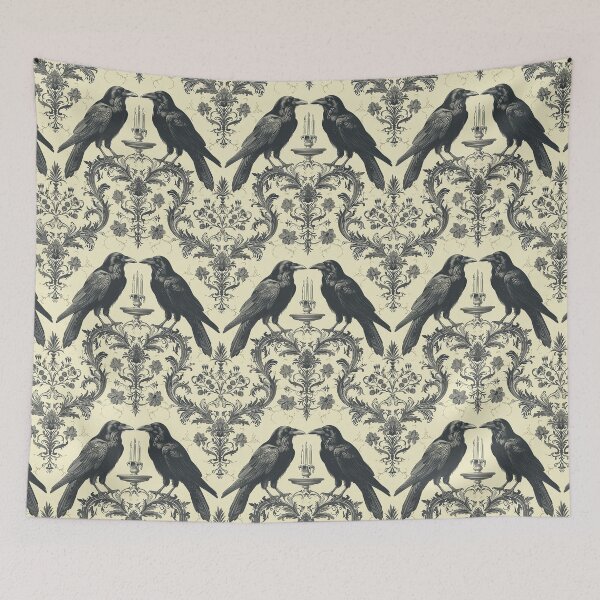 Item preview, Vintage Murder of Crows Antique Victorian Gothic Pattern designed and sold by darkskydelights.