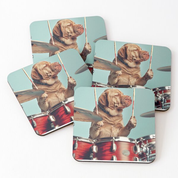 Item preview, Dog Playing Drums (NO BISCUITS - NO PLAY) designed and sold by Tees-and-Trends.