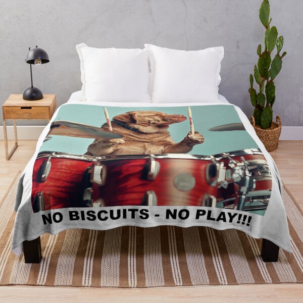 Item preview, Dog Playing Drums (NO BISCUITS - NO PLAY) designed and sold by Tees-and-Trends.