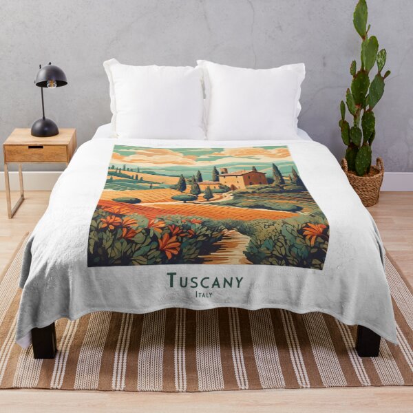 Item preview, Retro Tuscany travel poster - Minimalistic vintage landscape from Italy designed and sold by pod24.