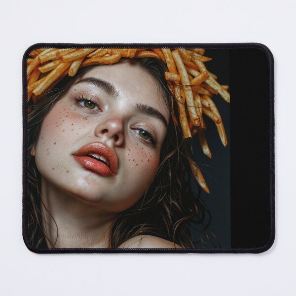 Item preview, Painting Portrait Of A Woman With Fries On Her Head designed and sold by regnumsaturni.