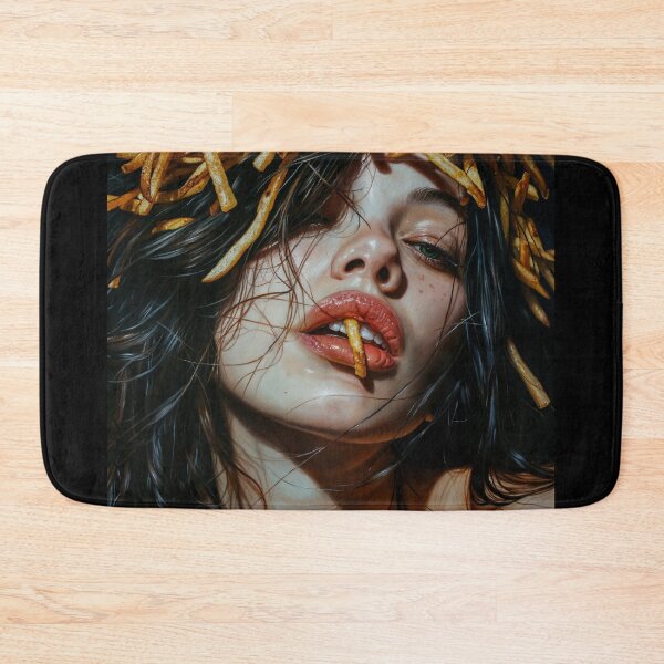 Item preview, Painting Portrait Of A Woman With Fries On Her Head designed and sold by regnumsaturni.