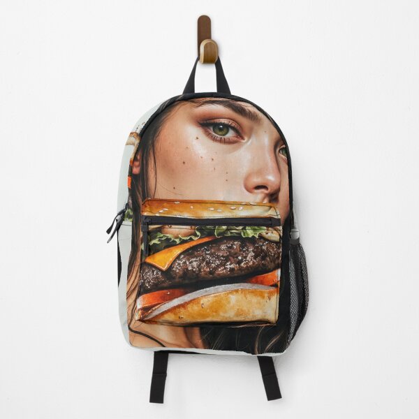 Item preview, Painting Portrait of a Woman With a Fat Burger on Her Head designed and sold by regnumsaturni.