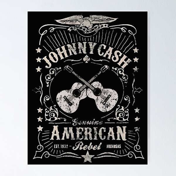 Vista previa del artículo con la obra «Johnny Cash - Rebelde americano genuino», diseñado y vendido por Vicky021.