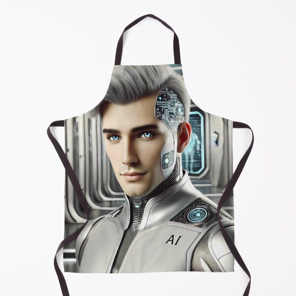 Item preview,  Handsome AI Robot Man with Futuristic Circuitry Design designed and sold by WhiteDoveArt.