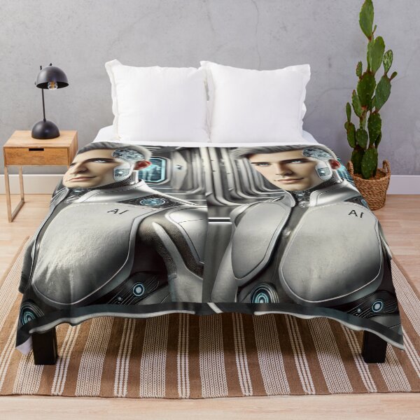 Item preview,  Guapo hombre robot AI con diseño de circuitos futuristas designed and sold by WhiteDoveArt.