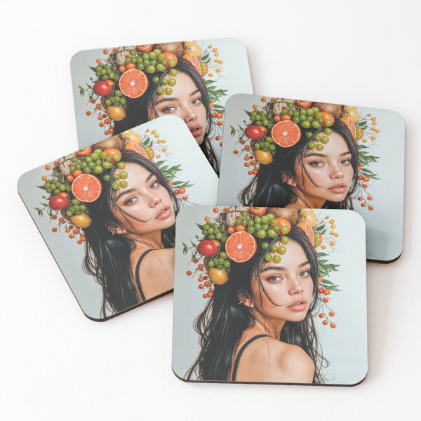 Item preview, Painting Portrait of a Woman with Fresh Fruits on Her Head designed and sold by regnumsaturni.