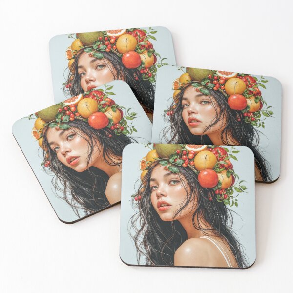 Item preview, Painting Portrait of a Woman with Fresh Fruits on Her Head designed and sold by regnumsaturni.