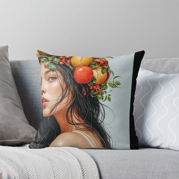 Item preview, Painting Portrait of a Woman with Fresh Fruits on Her Head designed and sold by regnumsaturni.