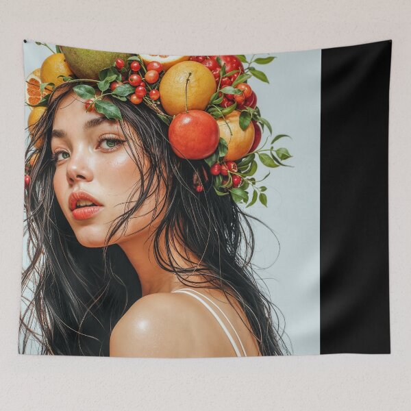 Item preview, Painting Portrait of a Woman with Fresh Fruits on Her Head designed and sold by regnumsaturni.