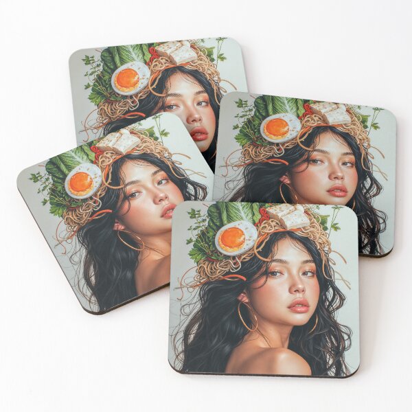 Item preview, Painting Portrait Of A Woman With Ramen On Her Head designed and sold by regnumsaturni.