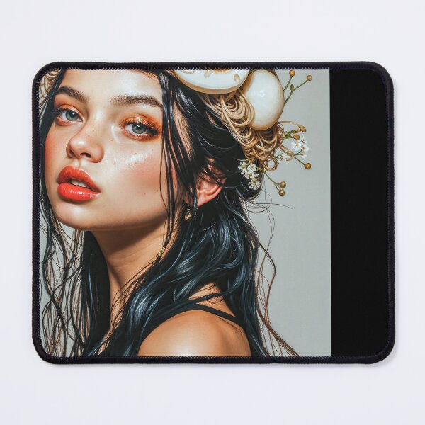 Item preview, Painting Portrait of a Woman with Ramen on Her Head, Intricate and Vibrant Imagery designed and sold by regnumsaturni.